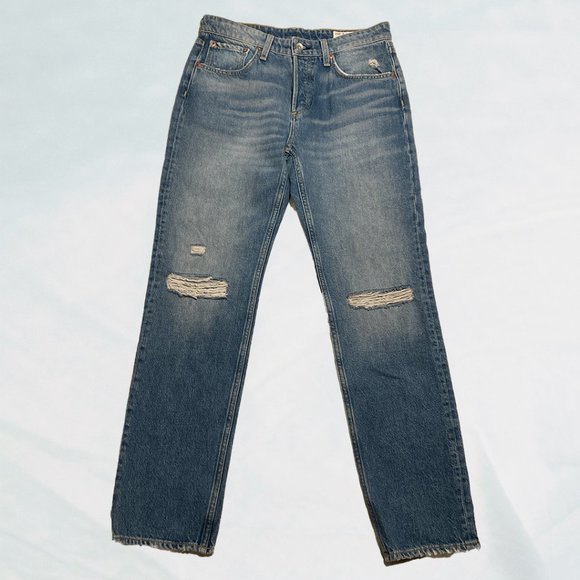 rag & bone Rosa Mid-Rise Boyfriend Distressed Ankle Jeans - Picture 2 of 16